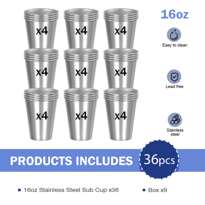 US warehouse 16oz stainless steel sublimation Cup Beer mugs Beverages Cups