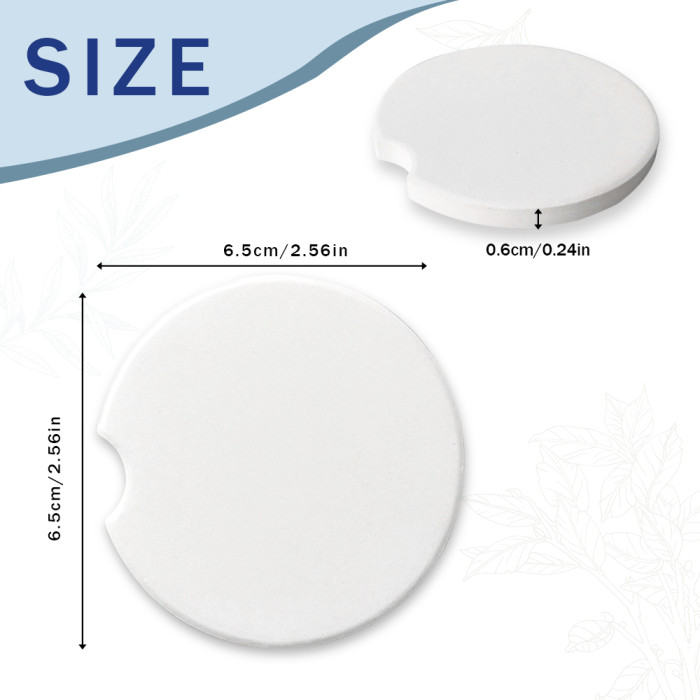 US Warehouse 2.6 inches sublimation ceramic car coaster with cork Sticker