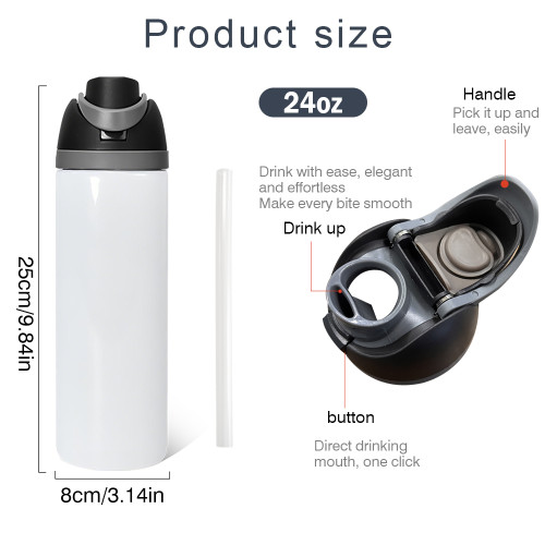 US Warehouse No Pit FreeSip 24oz sublimation water bottle