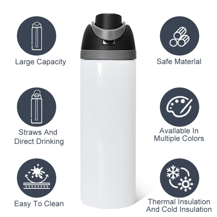 US Warehouse No Pit FreeSip 24oz/16oz straight sublimation water bottle