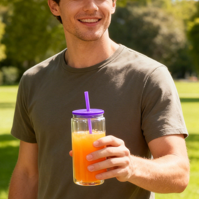 US Warehouse 20oz Double Wall clear Acrylic plastic snow globe Cup with colored lids/Straw,pre-hole