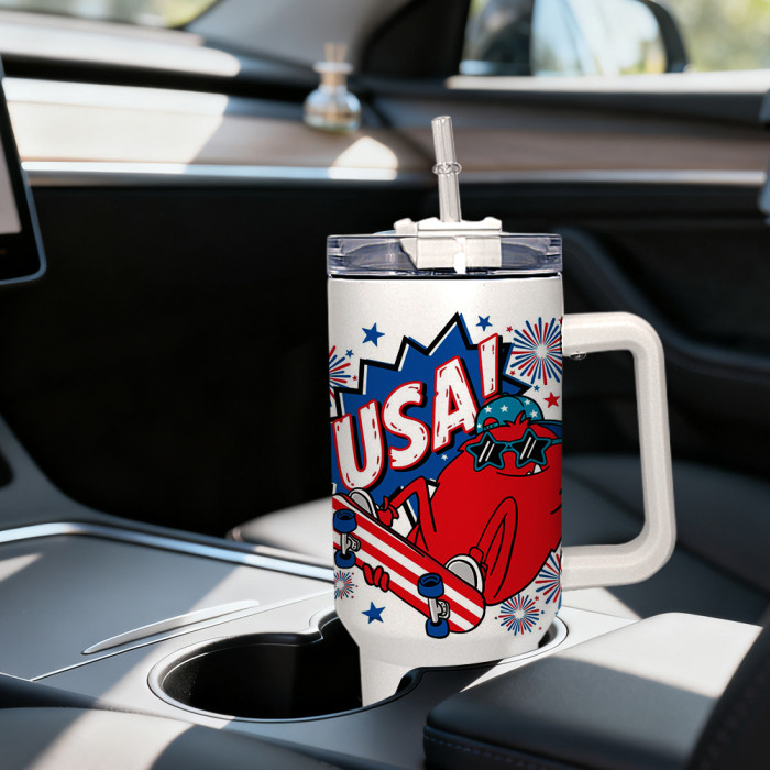 US Warehouse 40oz White To Green glow in the dark sublimation tumbler