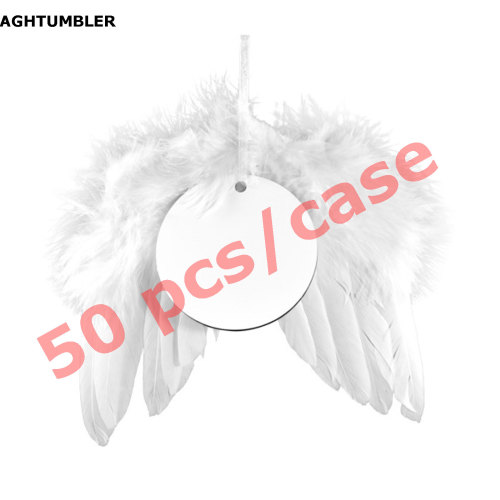 US Warehouse 2.75 in MDF Sublimation Round Ornaments with Wings