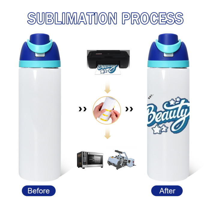 Pre-sale  US Warehouse 30 cases/720 pcs No Pit 24oz sublimation water bottle FreeSip Insulated Stainless Steel Water Bottle with Straw