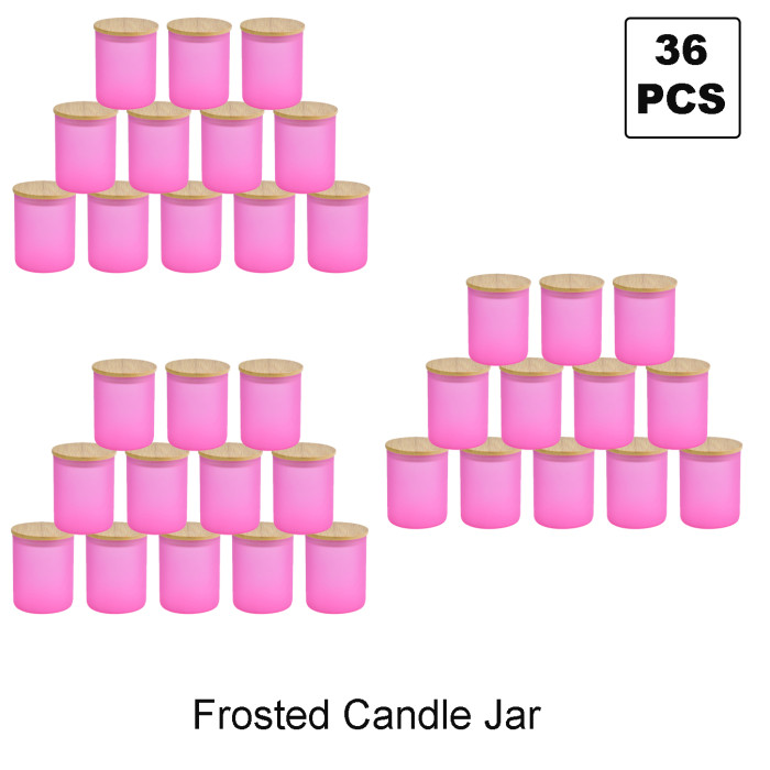 US Warehouse 10oz Colored Sublimation Glass Candle Jar with bamboo lid