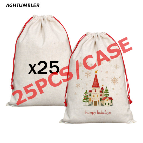 US Warehouse Sublimation Blanks Canvas Christmas Bag,Santa sacks