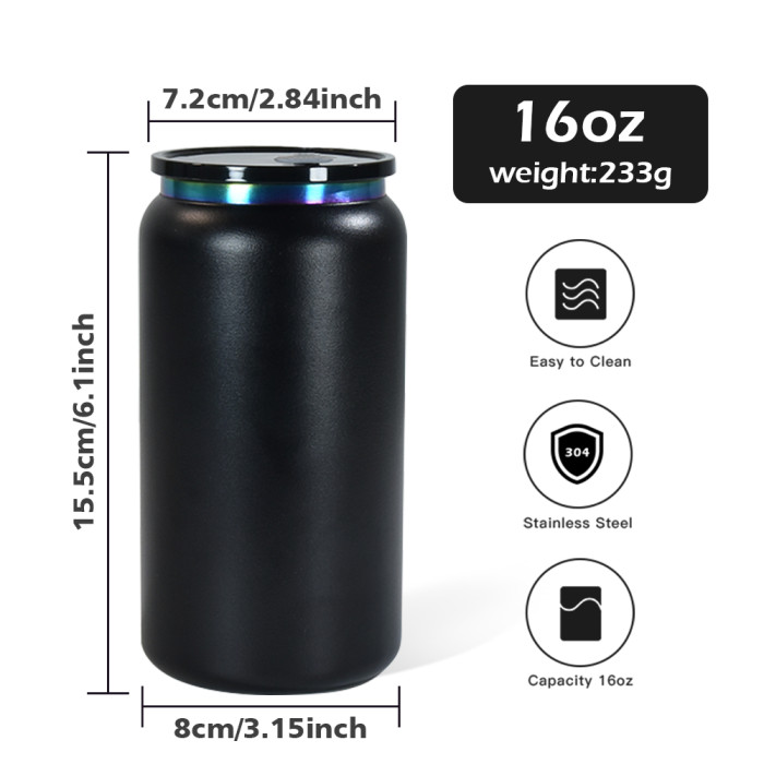 US Warehouse Stainless Steel 16oz Powder Coated Cup with Rainbow Plated(non-sub) Libby Cups