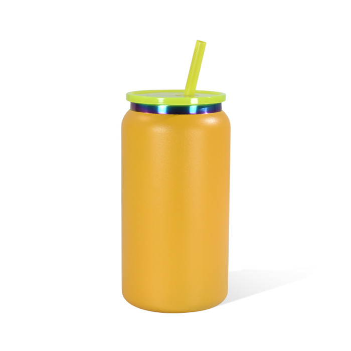 US Warehouse Stainless Steel 16oz Powder Coated Cup with Rainbow Plated(non-sub) Libby Cups