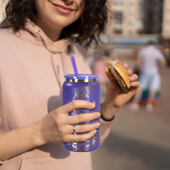 US Warehouse Stainless Steel 16oz Powder Coated Cup with Gold Plated(non-sub) Libby Cups
