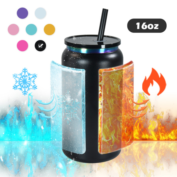 US Warehouse Stainless Steel 16oz Powder Coated Cup with Rainbow Plated(non-sub) Libby Cups