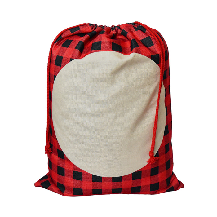 US Warehouse 19*27 inches Sublimation Canvas drawstring bag,Christmas Bag,Santa sacks