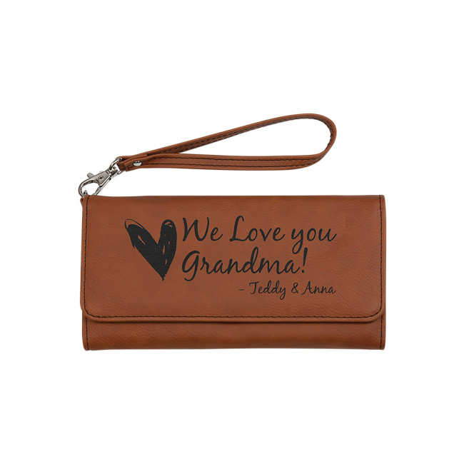 China warehouse PU leather wallet for laser engraving