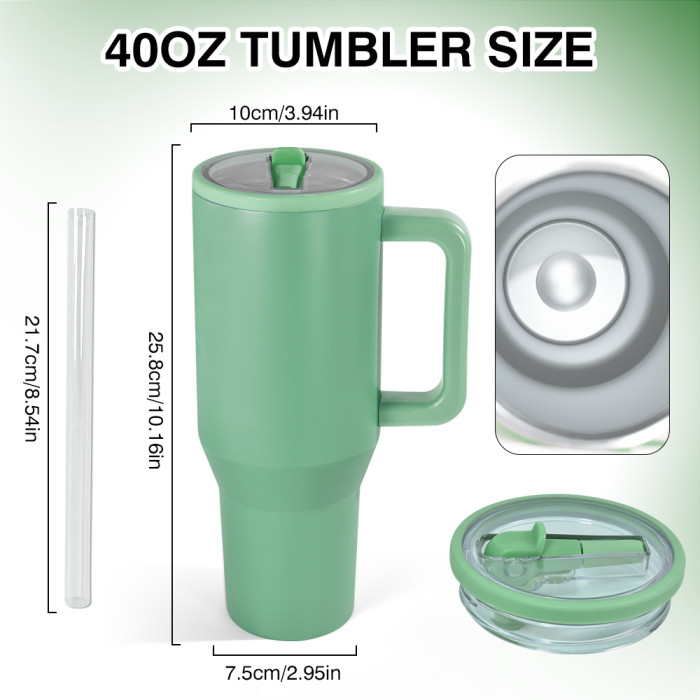 US Warehouse 40OZ powder coated tumblers with rubber bottom with Leakproof Lid(Not for sublimation)
