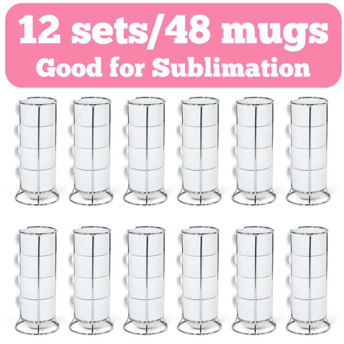 US Warehouse 6oz sublimation ceramic coffee mug sets