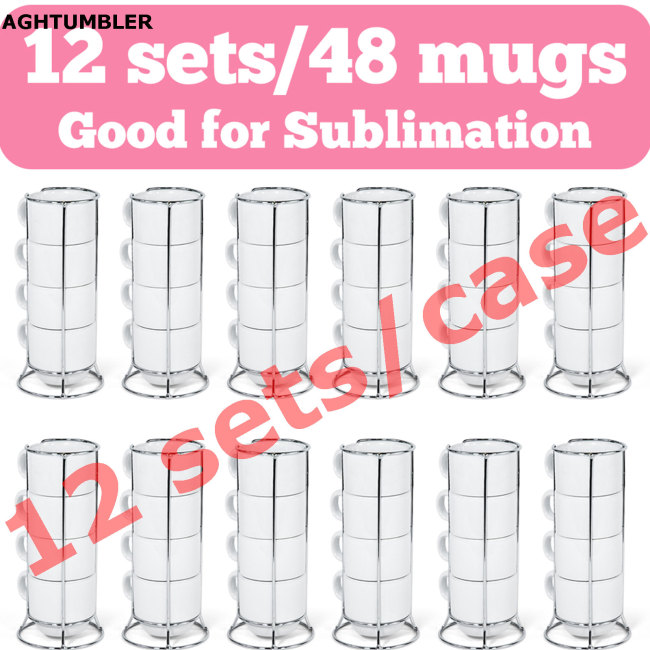 US Warehouse 6oz sublimation ceramic coffee mug sets