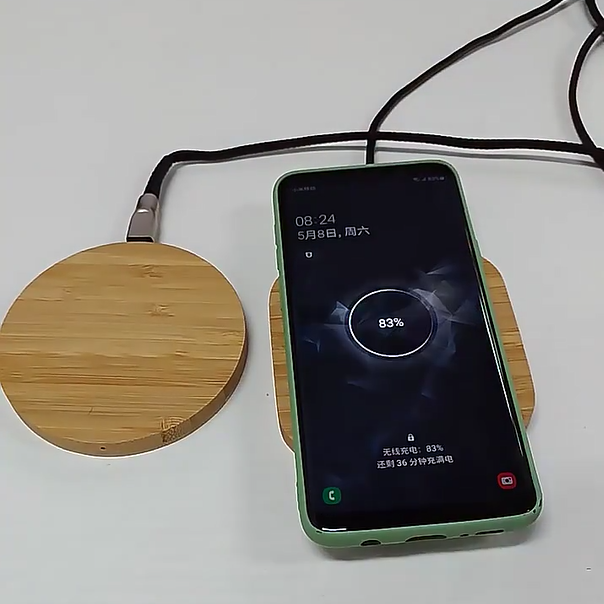 China Warehouse Bamboo Wireless Charger 15W Fast Charge Easy For Laser Engraving