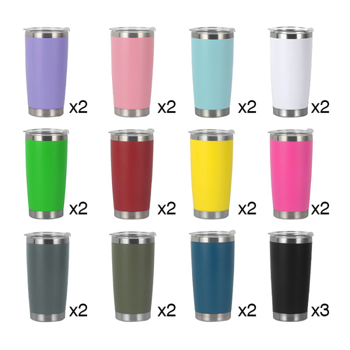 US Warehouse 20oz Powder Coated Tumbler Travel Mug