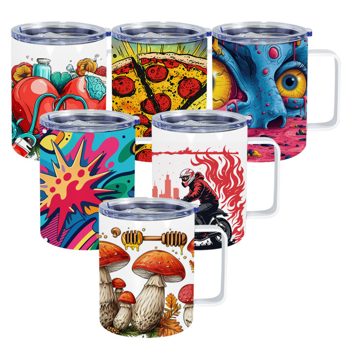 US Warehouse 12oz sublimation coffee Mug with handle Vacuum Insulated