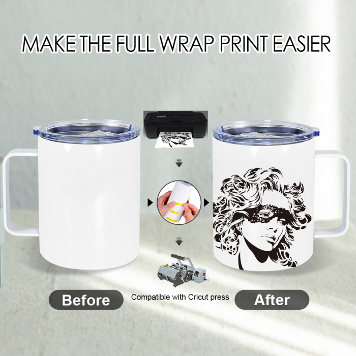 US Warehouse 12oz sublimation coffee Mug with handle Vacuum Insulated