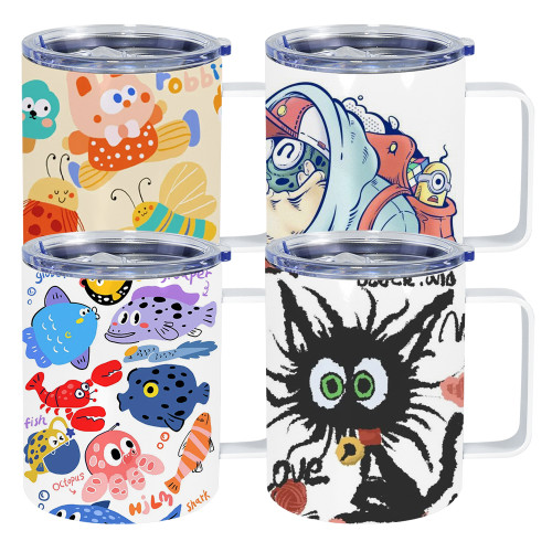 US Warehouse 12oz sublimation coffee Mug with handle Vacuum Insulated