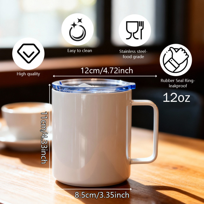 US Warehouse 12oz sublimation coffee Mug with handle Vacuum Insulated