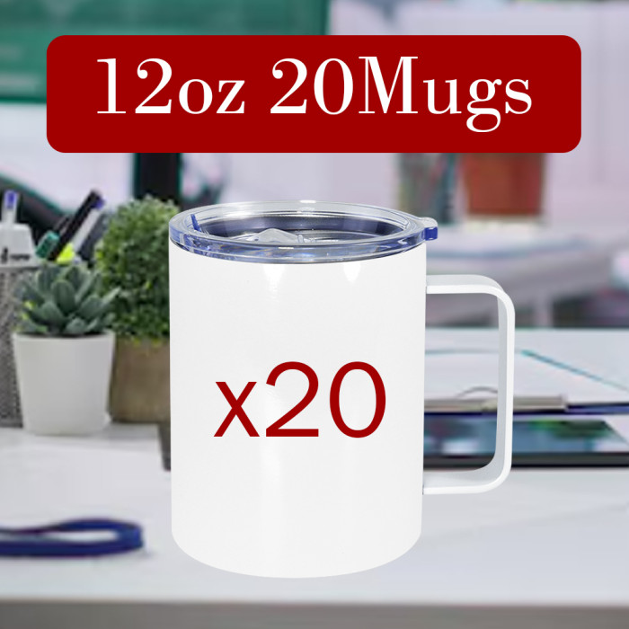 US Warehouse 12oz sublimation coffee Mug with handle Vacuum Insulated