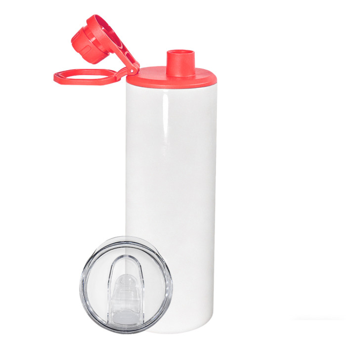 US Warehouse 20oz Sublimation Straight Sports Water bottle Tumblers with dual Screw lids