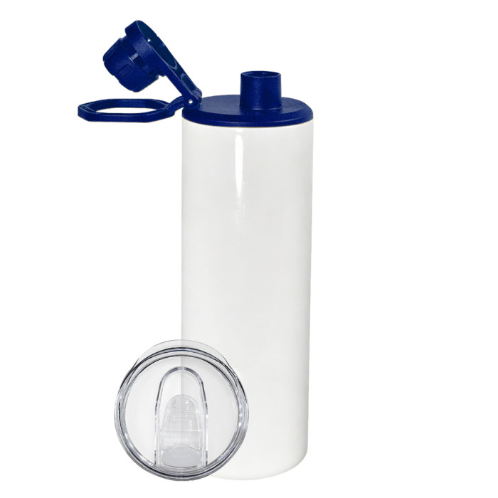 US Warehouse 20oz Sublimation Straight Sports Water bottle Tumblers with dual Screw lids