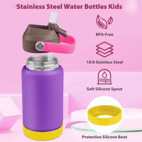 US Warehouse 12oz colored powder coated kids water bottle(Not for Sublimation)