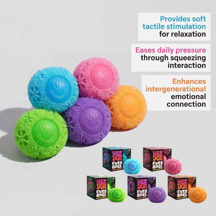 China Warehouse 120pcs Smiling Face Squeezable Fuzz Ball Wonder Waves Toy squishy