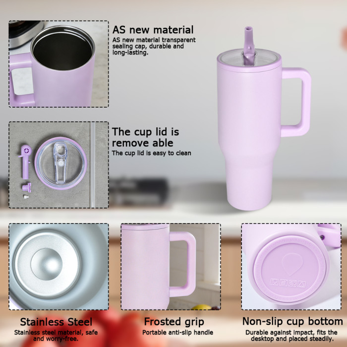 US Warehouse 40OZ powder coated tumblers with Removeable leakproof Flip Straw Lid(Not for sublimation)