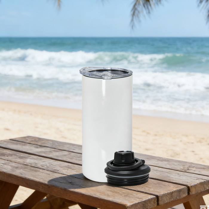 US Warehouse 15oz Sublimation Straight Skinny Tumblers with dual lids