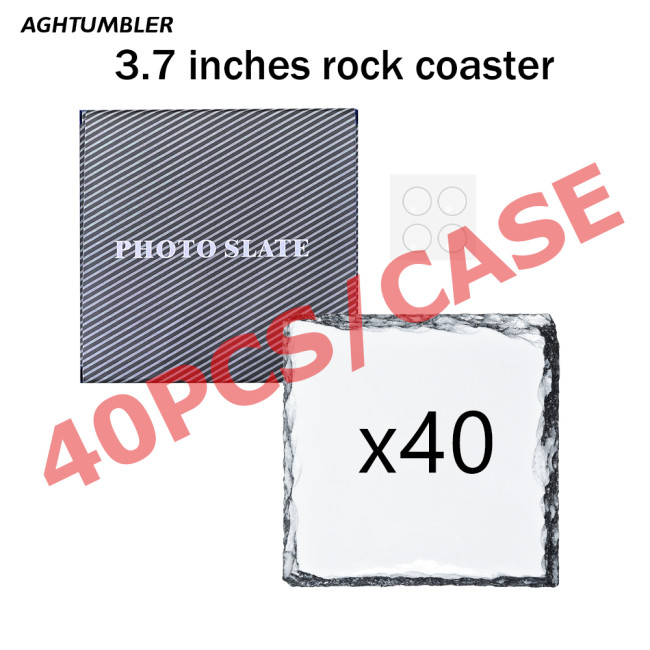 US Warehouse 3.7 inches Square Sublimation Rock Coaster