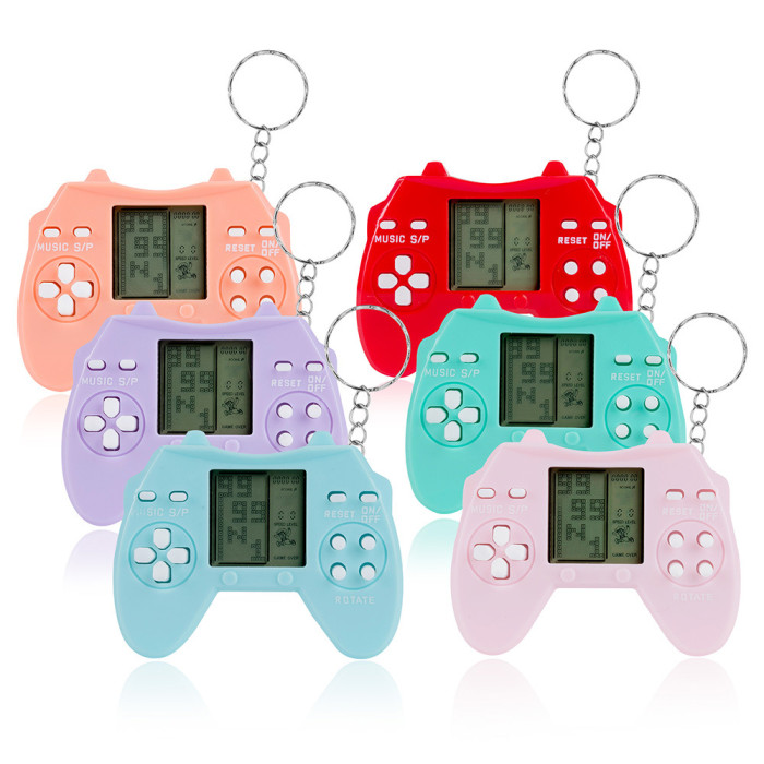 US Warehouse Tetris handheld game console Nostalgic Keychain,Multiple games