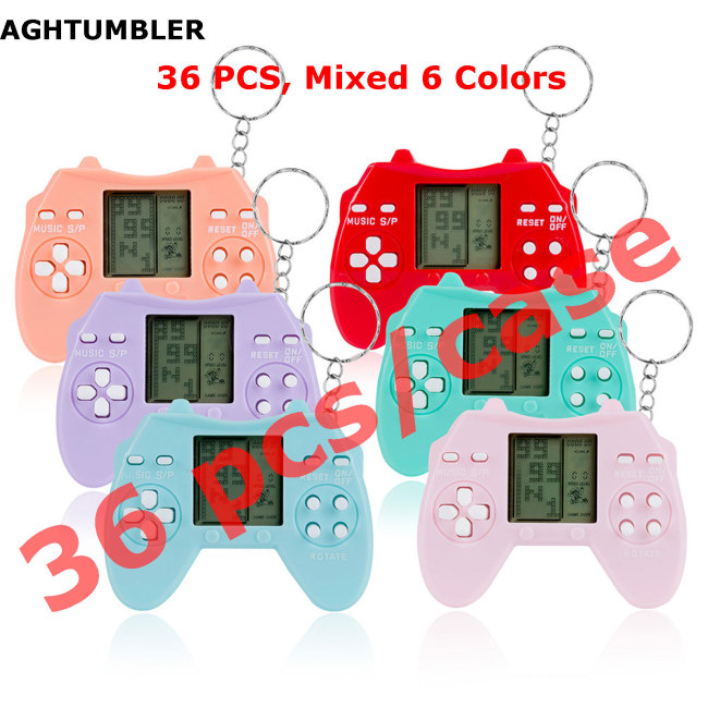 US Warehouse Tetris handheld game console Nostalgic Keychain,Multiple games