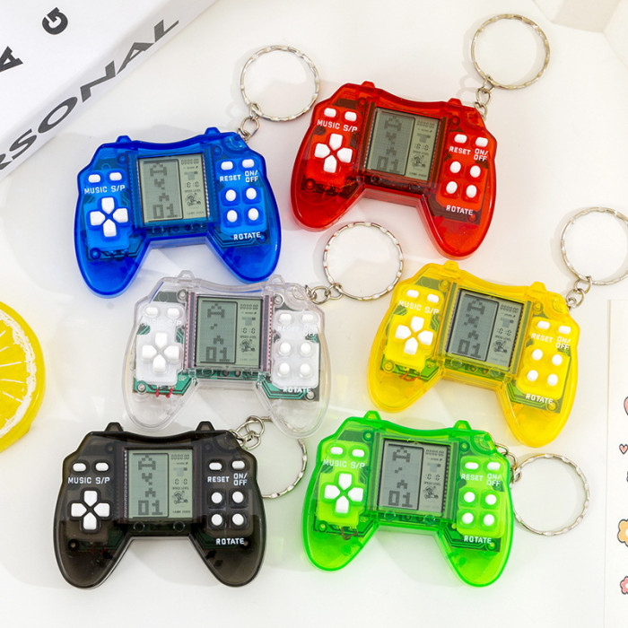 US Warehouse Tetris handheld game console Nostalgic Keychain,Multiple games