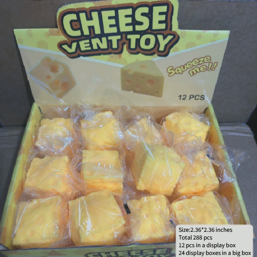 China Warehouse 288pcs PU Slow Rebound Cheese Squeeze Squishy Toy