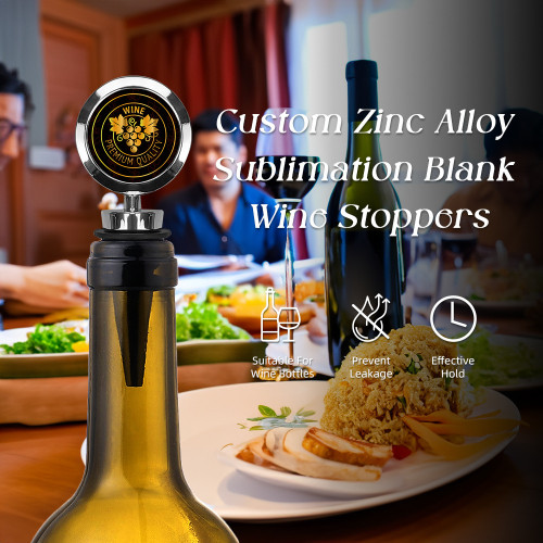 China Warehouse 150pcs Zinc Alloy Sublimation Wine Stoppers Wine Plugs