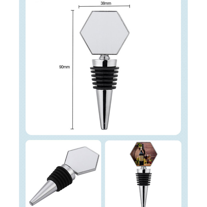 China Warehouse 60pcs Zinc Alloy Sublimation Wine Stoppers Wine Plugs