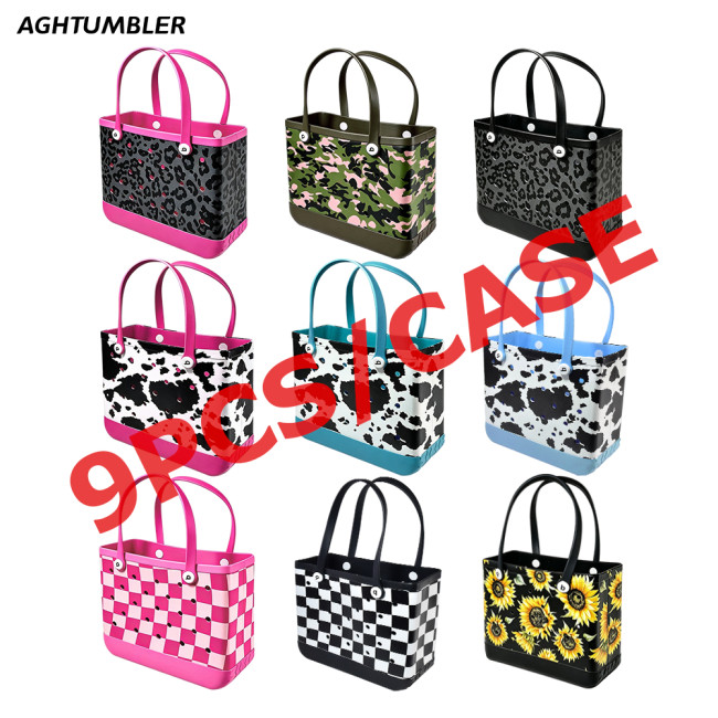 Pre-Sale US Warehouse Big/Medium Size EVA Beach Bag with Image,Mixed Colors