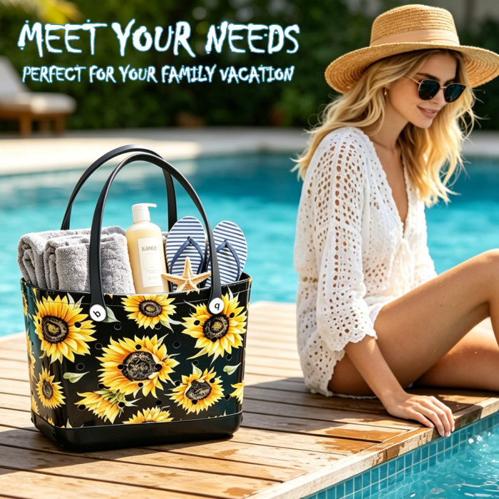 Pre-Sale US Warehouse Big/Medium Size EVA Beach Bag with Image,Mixed Colors