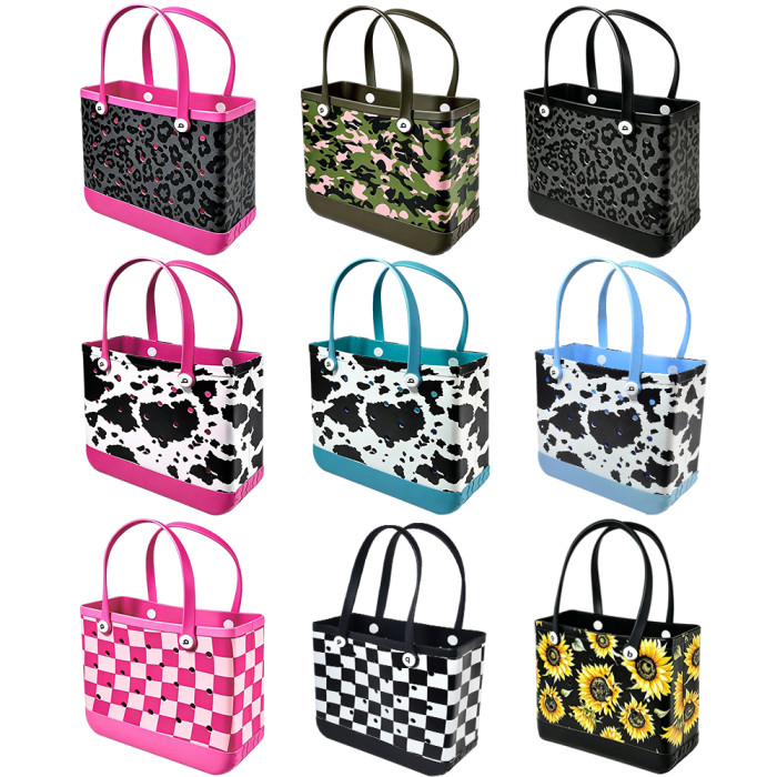 Pre-Sale US Warehouse Big/Medium Size EVA Beach Bag with Image,Mixed Colors