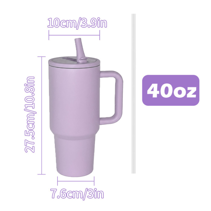 US Warehouse 40OZ powder coated tumblers with Flip Straw Leakproof Lid(Not for sublimation)