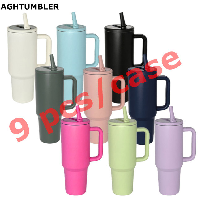 US Warehouse 40OZ powder coated tumblers with Flip Straw Leakproof Lid(Not for sublimation)