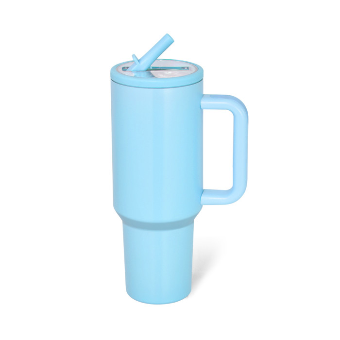 US Warehouse 40OZ powder coated tumblers with Flip Straw Leakproof Lid(Not for sublimation)