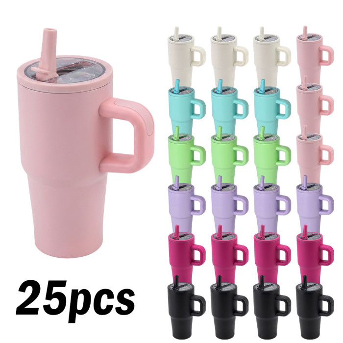US Warehouse 20oz powder coated tumbler with handle and flip straw lid