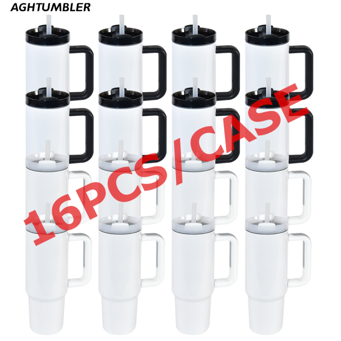 US Warehouse 30oz H2 Sublimation Tumbler with White Handle