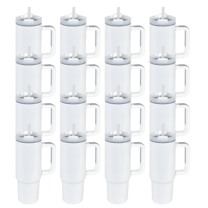 US Warehouse 30oz H2 Sublimation Tumbler with White Handle