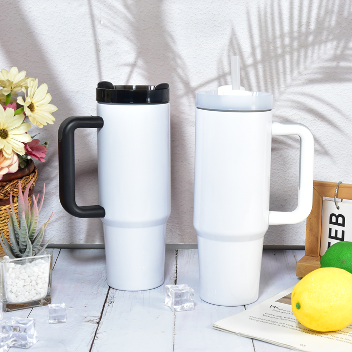 US Warehouse 30oz H2 Sublimation Tumbler with White Handle
