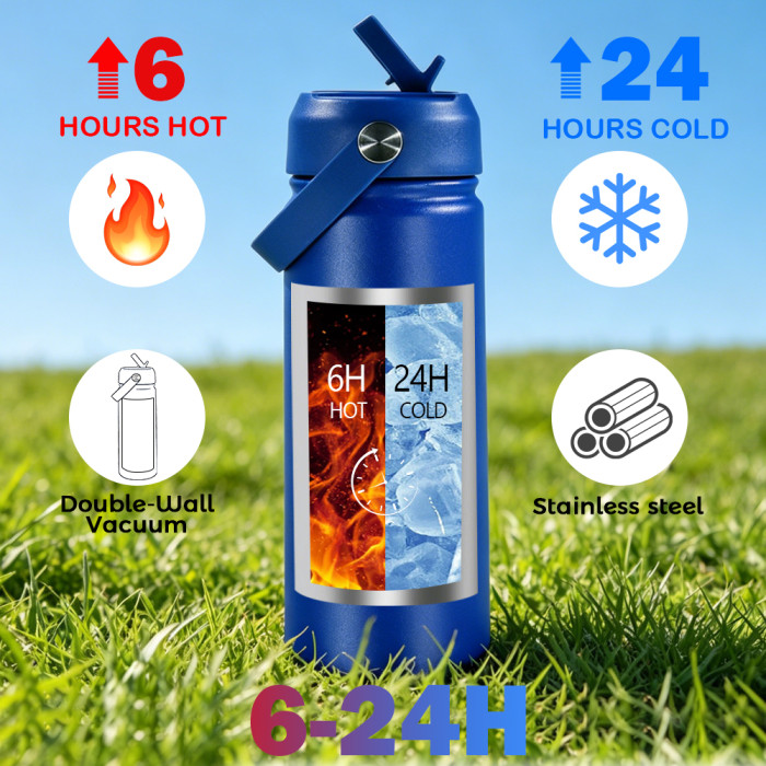 US Warehouse 18oz Powder Coated Sports Water Bottle, Mixed colors